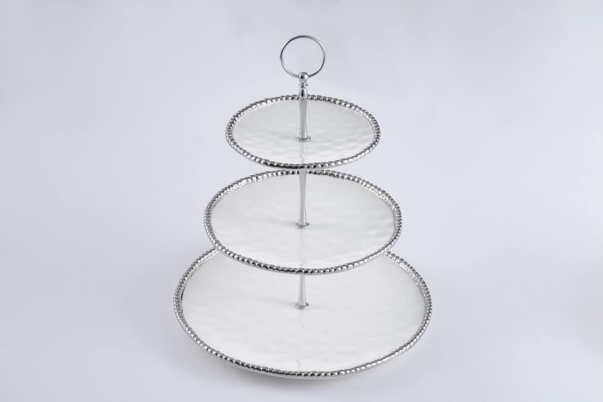 Pampa Bay3 Tier Stand (White and Silver)