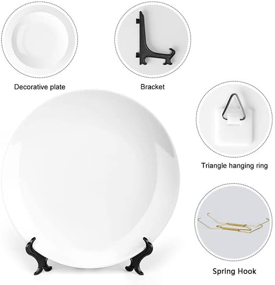 Lina Cavalieri Plate, Wall Decorative Plate, Mysterious Face Plate Wall Hanging Decoration,Including Bracket and Special Spring Hook,J (8),6inch