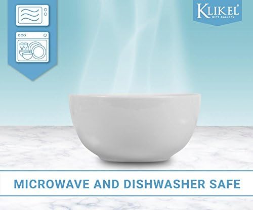 Klikel 8 Pack 18oz White Round Soup Bowls - 5.5-inch (18oz) Classic Solid Coupe Style Porcelain Dinnerware - Large Bowl For Noodle Pasta Cereal Salad