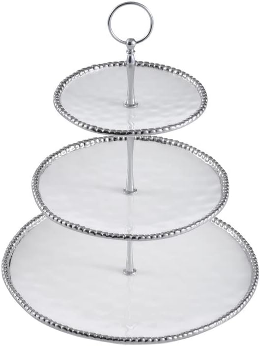 Pampa Bay3 Tier Stand (White and Silver)