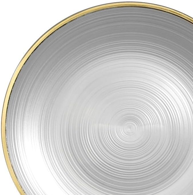 " OCCASIONS " 120 Plates Pack,(60 Guests) Premium Wedding Party Disposable Plastic Plates Set -60 x 10'' Dinner + 60 x 7'' Salad/Dessert (Belize in White Pearl & Gold)