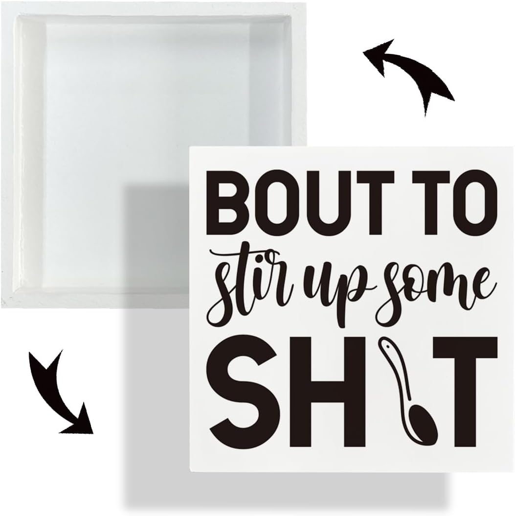 Funny Kitchen Table Signs, Bout to Stir Up Some Shot Sign, Decorative ...