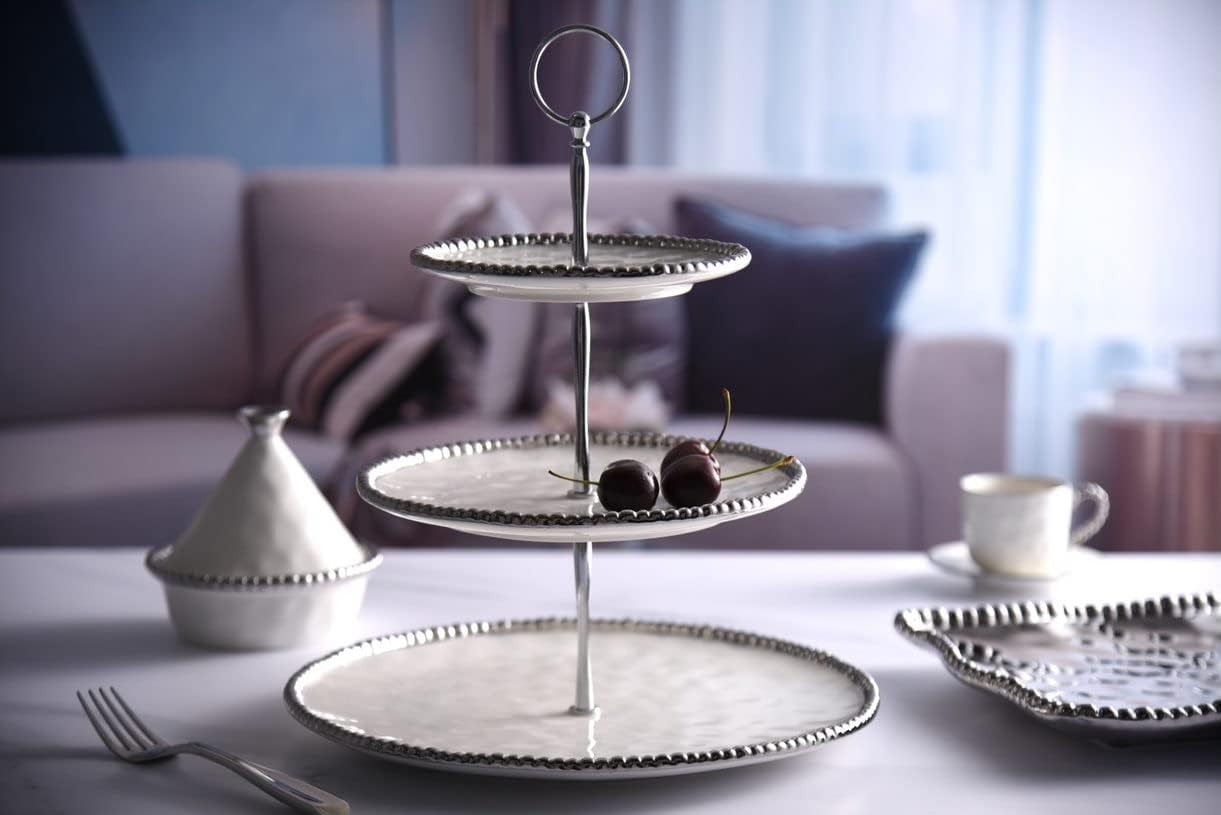 Pampa Bay3 Tier Stand (White and Silver)