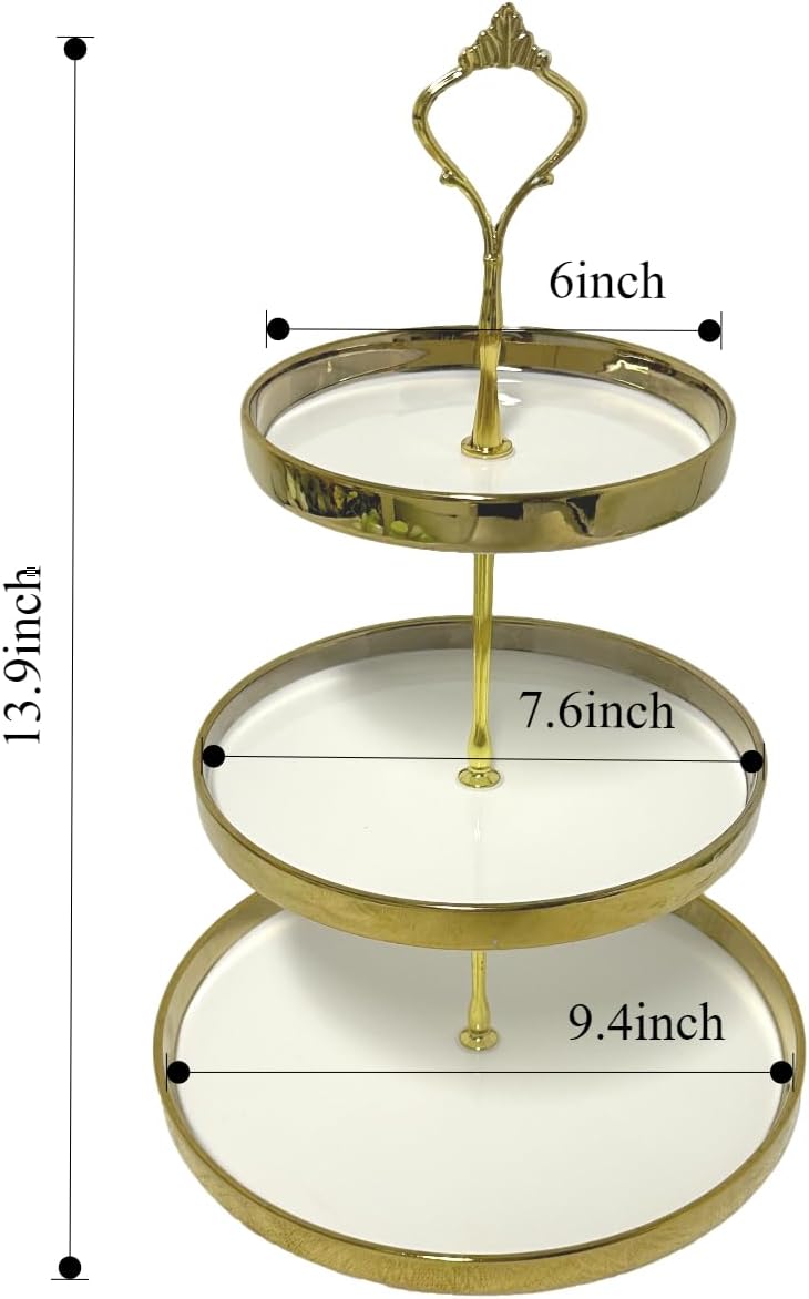 3 Tier Ceramic Cake Stand Cake Stands White Ceramic Cupcake Holder Dessert Display Plate Decor Serving Platter for Party Wedding Birthday Baby Shower Celebration Home