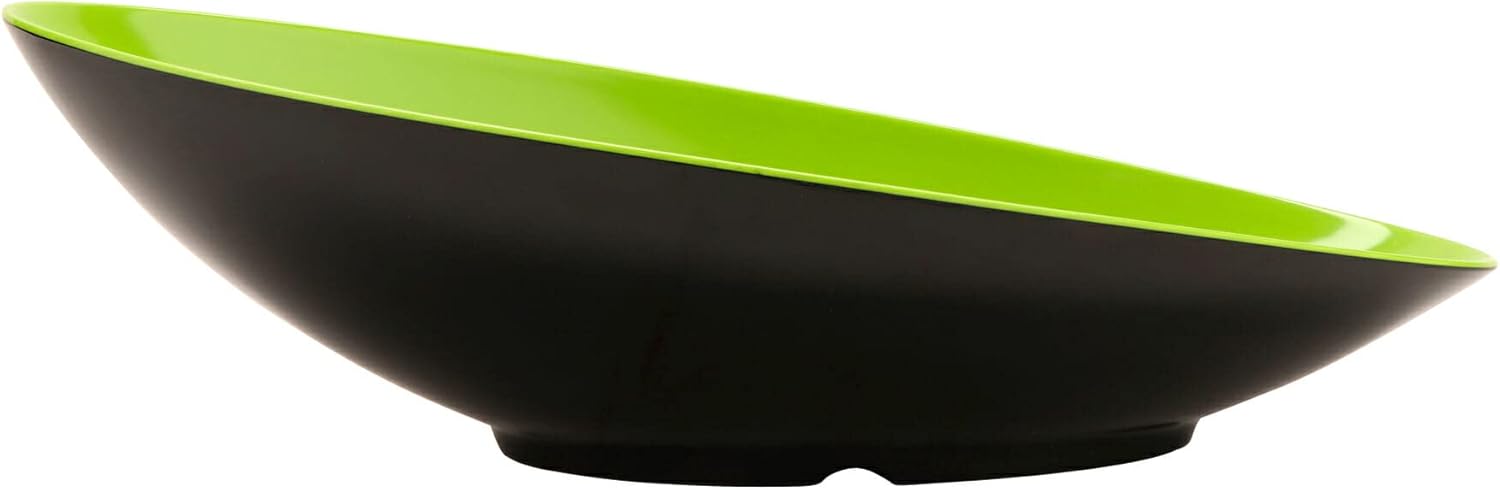 G.E.T. Slanted Angled Serving Bowl,2.5 Quart, Black/Green