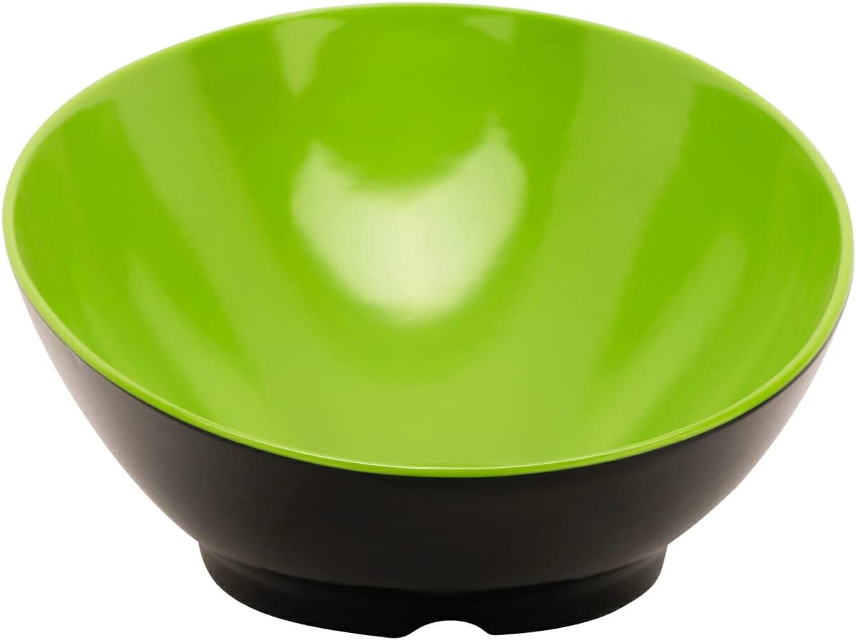 G.E.T. Slanted Angled Serving Bowl,2.5 Quart, Black/Green