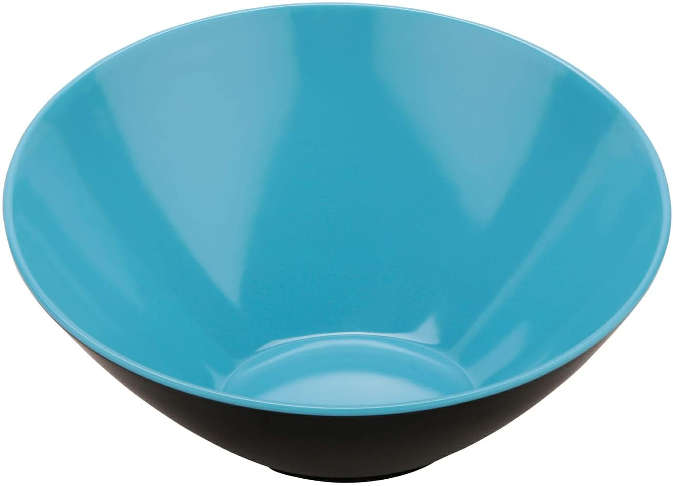 G.E.T. B-789-BL/BK Angled Cascading Serving Bowl for Salads, Snacks and Pasta, 1 Quart / 10", Blue/Black