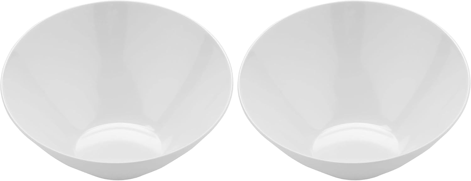 Get B-788-W Angled Cascading Serving Bowl for Salads, Rice and Dessert, 16 Ounce / 8", White (Pack of 2)