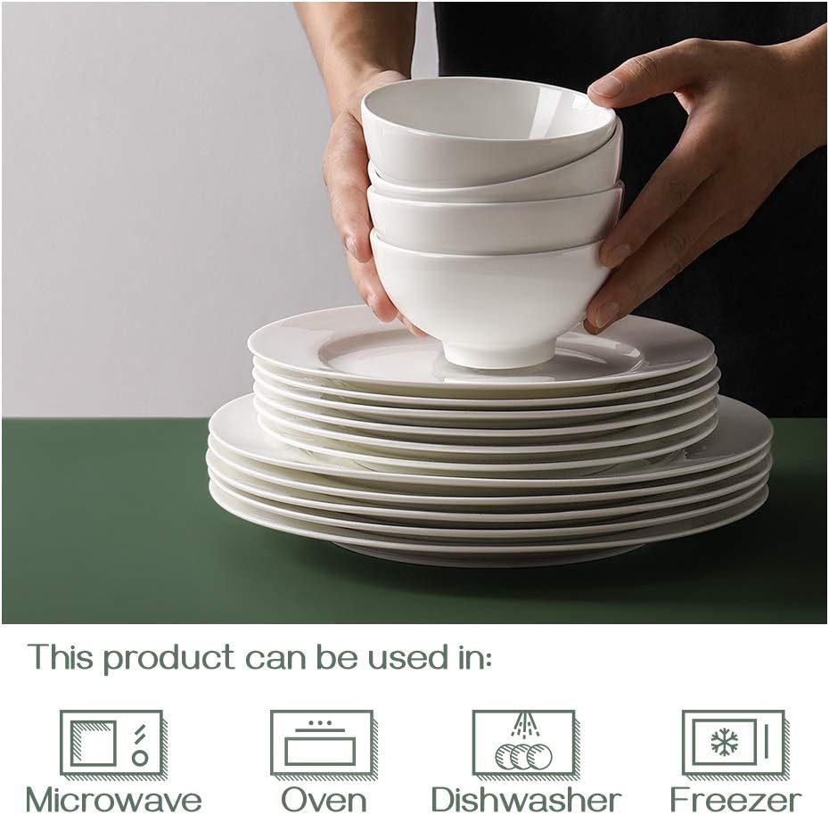 DOWAN 10 OZ Small Dessert Bowls - 4.5" Ceramic Cereal Bowls Set of 8 - Porcelain Off-White Bowl for Side Dishes, Rice, Ice Cream, Oatmeal, Fruit, Soup - Dishwasher & Microwave Safe