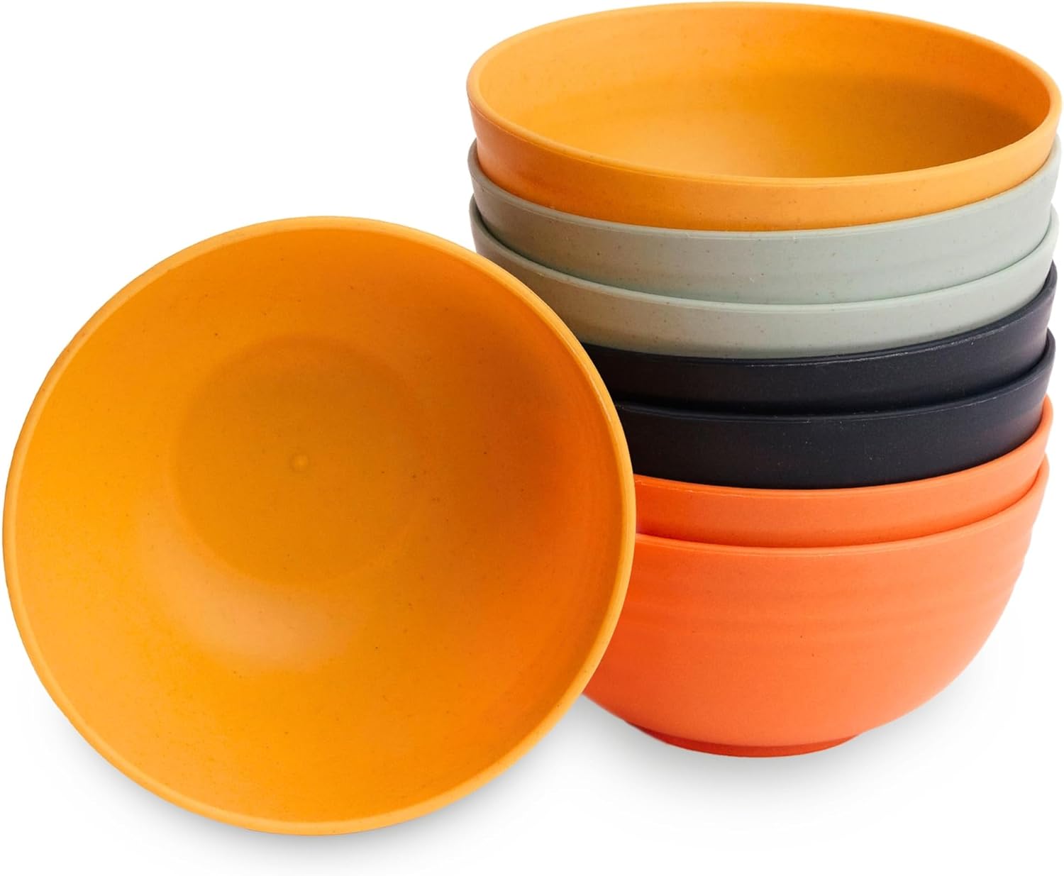 Nook Theory 8-Pack Reusable Wheat Straw Bowls - 26 oz Non Toxic Kids Bowls, Microwave Safe & Dishwasher Safe Cereal and Snack, Unbreakable Dinnerware (Daybreak)