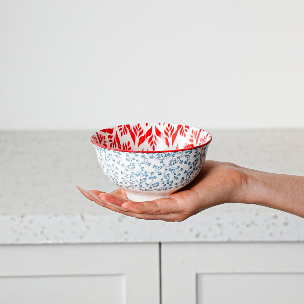 Ceramic Dessert Bowls Set - 12 Oz Small Ice Cream Bowl 4.75 Inch Cereal Bowls for Snack, Fruit, Dipping Sauce, Side Dishes - Microwave Dishwasher Safe - Set of 6 - Assorted Colors