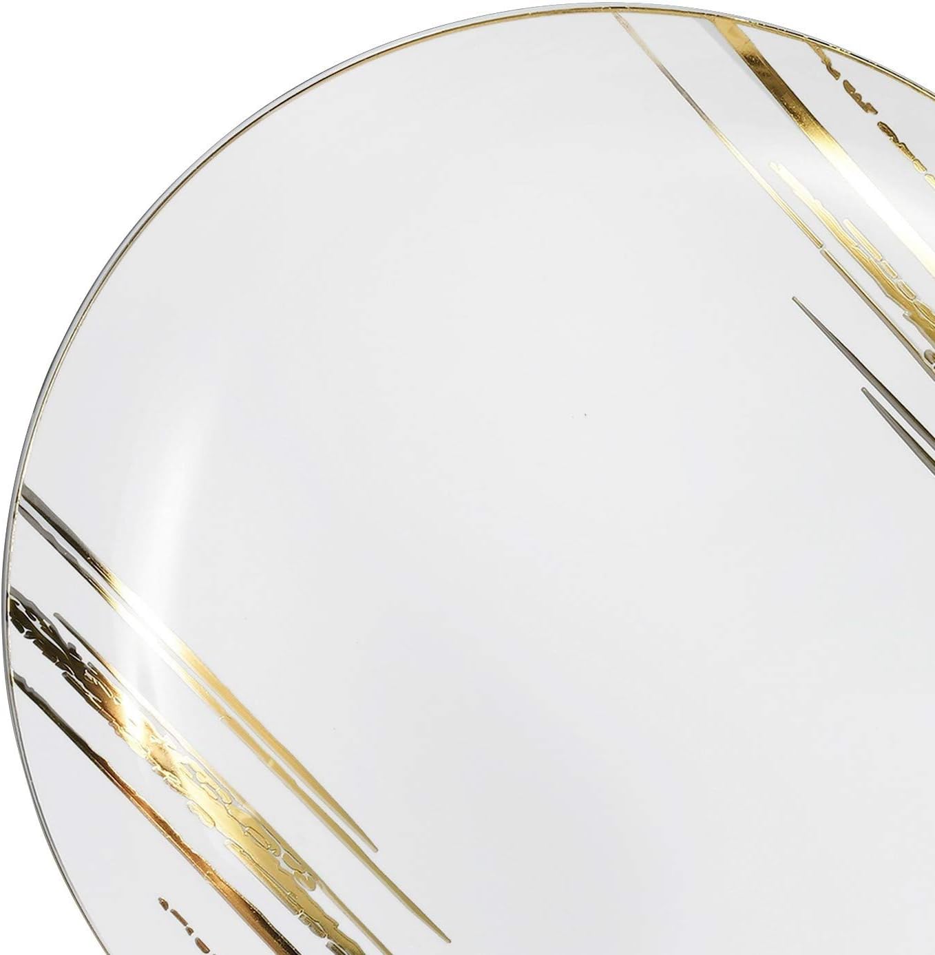 " OCCASIONS " 120 Plates Pack,(60 Guests) Premium Wedding Party Disposable Plastic Plates Set -60 x 10.25'' Dinner + 60 x 7.5'' Salad/Dessert (Dali, White & Gold)