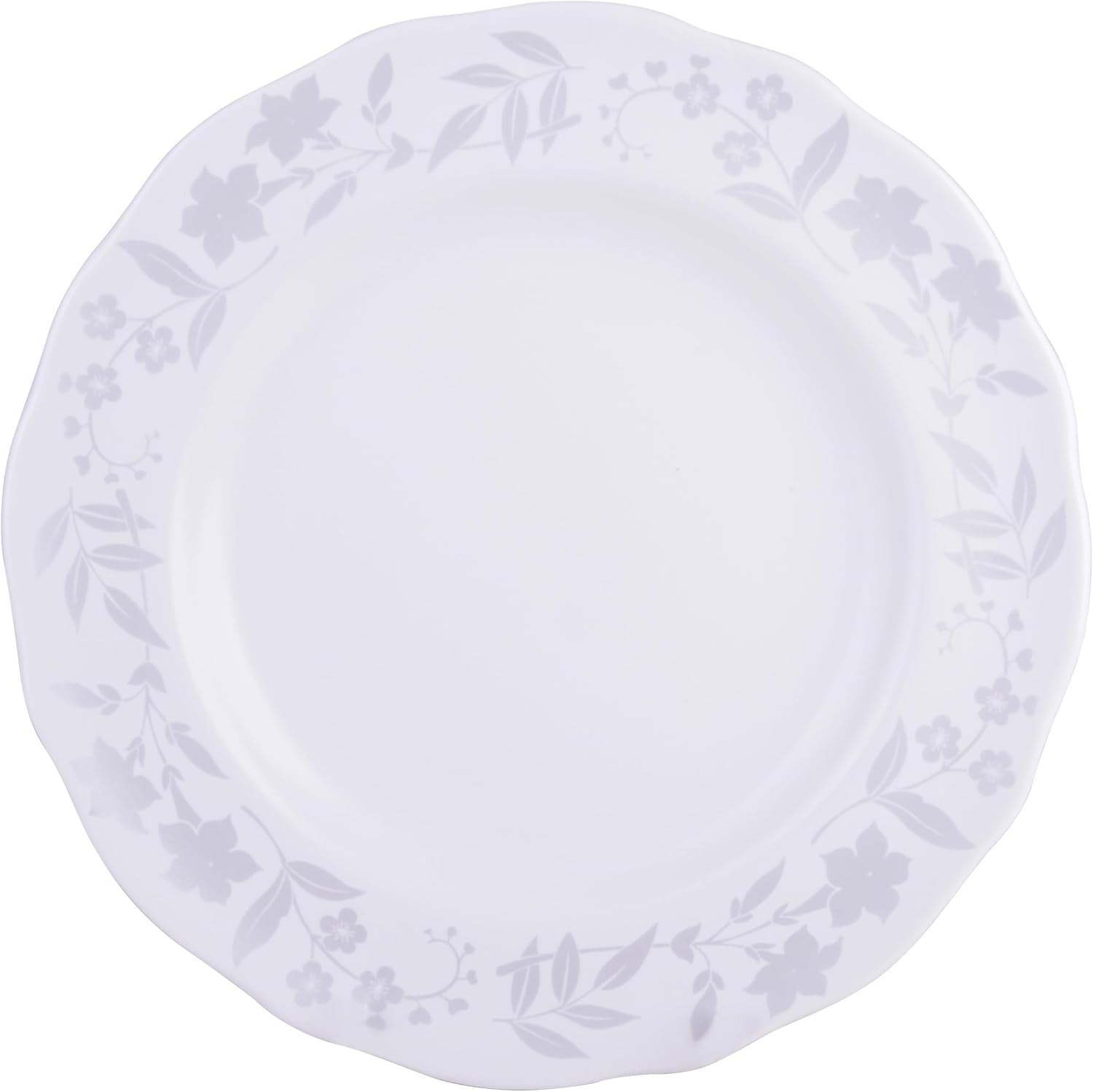 222 Fifth 12-Piece Porcelain Dinnerware Set for 4, Glossy White Plates and Bowls Sets with Silver Flower Pattern, Luxury Ceramic Dish Set, Elegant Kitchen Dishes for Everyday Dining, Refreshed Floral