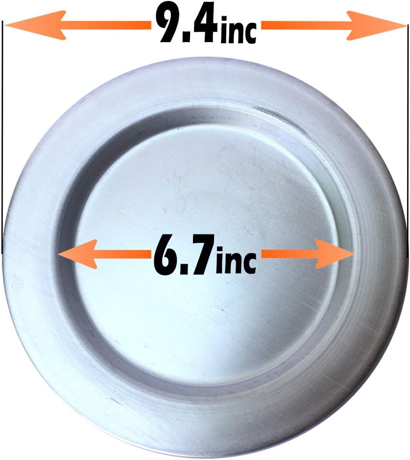 Kunefe Plate Large - Cooking and Serving Plates for Shredded Kadaifi, Phyllo, Fillo Dough Pan/Turkish Dessert Dough Burner - Set of 2 Silver Color Aluminum Pans (Large Serving)