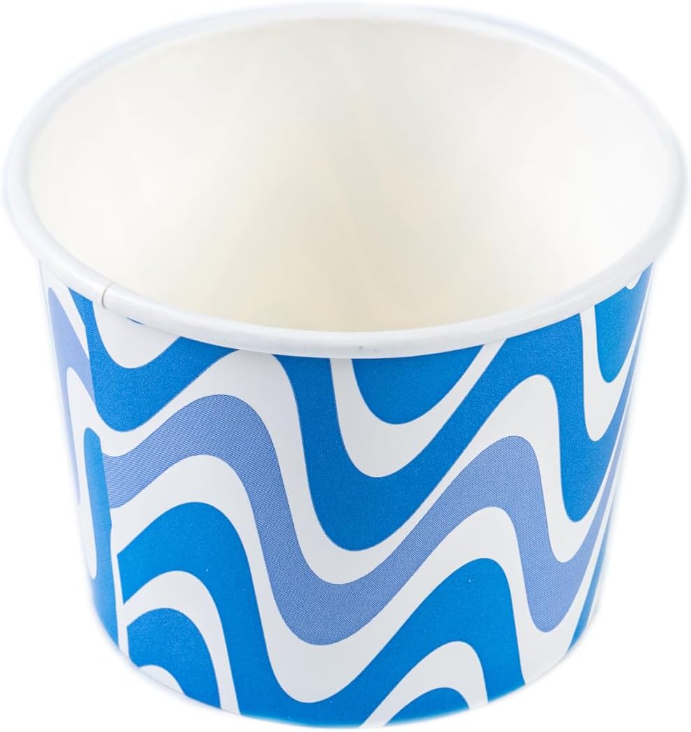 Glad Everyday Paper Snack Bowls with Blue Wave Print, Lids Not Included - Disposable Snack Bowls, Heavy Duty Paper Bowls for Everyday Use, 12 Ounces, 20 Count - 6 Pack