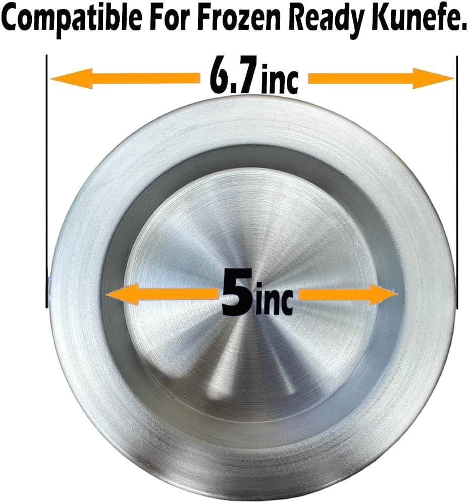 Kunefe Plate - Cooking and Serving Plates for Shredded Kadaifi, kunafa knafe knafeh Phyllo, Fillo Dough Pan - Set of 3 Silver Color Aluminum Pans (Compatible for frozen kunefe)
