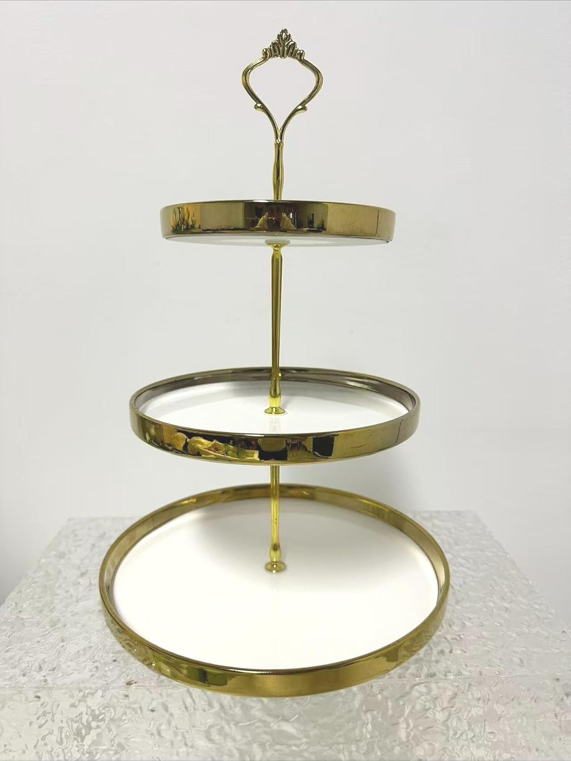 3 Tier Ceramic Cake Stand Cake Stands White Ceramic Cupcake Holder Dessert Display Plate Decor Serving Platter for Party Wedding Birthday Baby Shower Celebration Home