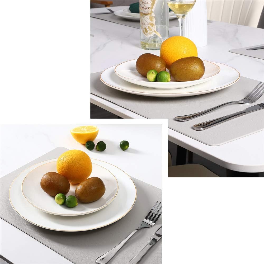 10.5” Porcelain Coupe Dinner Plates with Golden Rim, Stackable Off-Whi ...