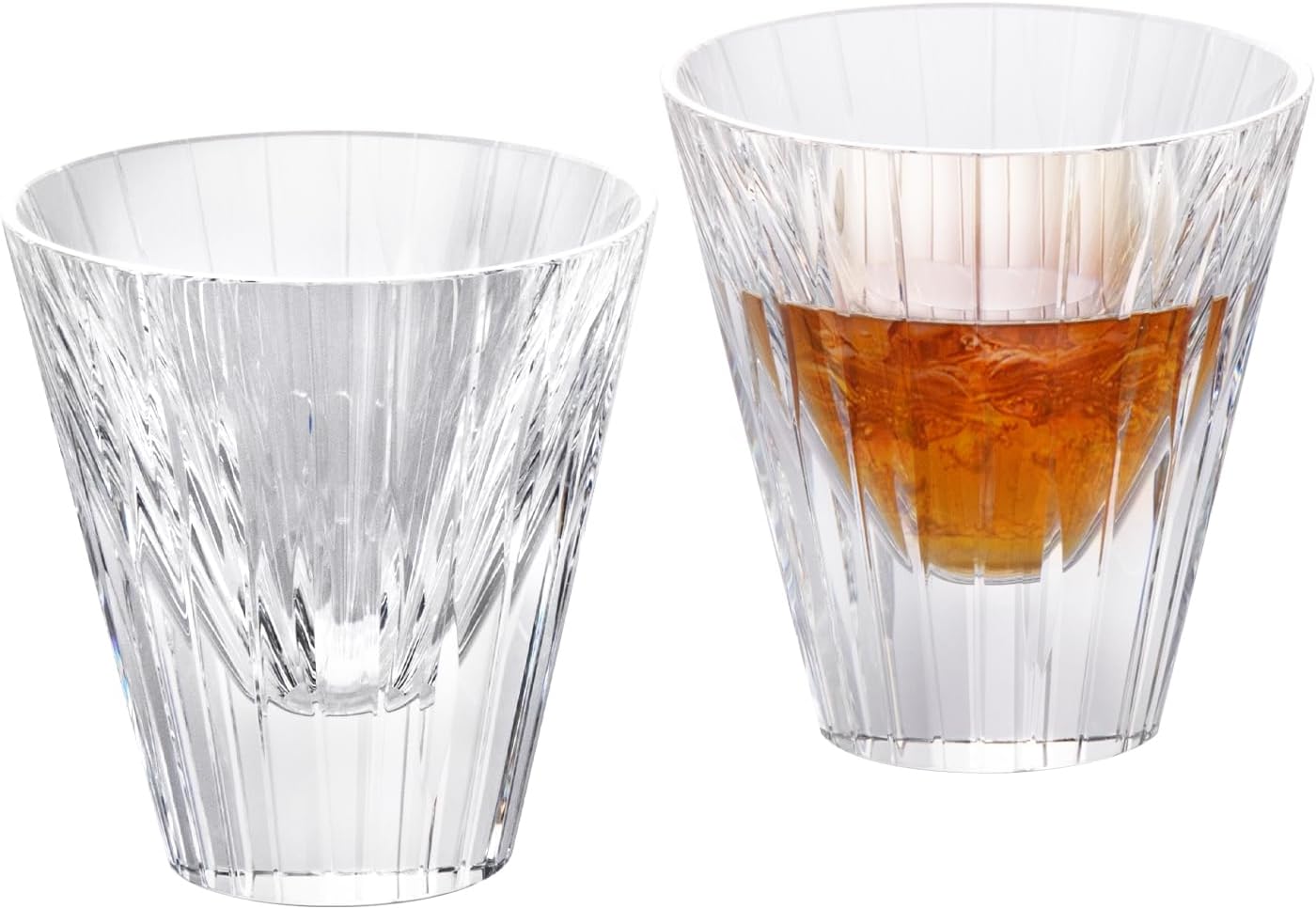 KAMMAK Whiskey Glasses Set of 2, 5.07 oz (150 ml) Hand Blown Crystal Tumbler with Delicate Rim, Lead-Free Thick Base & Seamless Design for Neat Scotch, Bourbon, and Craft Cocktails