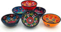 Turkish Ceramic Pinch Bowls Set of 6 – Small Dipping Bowls for Charcuterie Boards, Appetizers, Snacks & Sauces -Handcrafted Turkish Bowl for Serving, Decor & Gifts (3.2”)