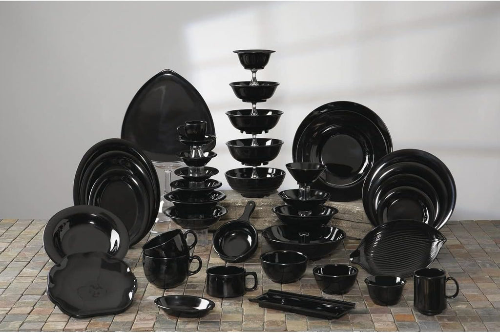 G.E.T. 0180-BK-EC Melamine Rice/Cone Bowl, 8 Ounce, Black (Set of 4) (Pack of 4)