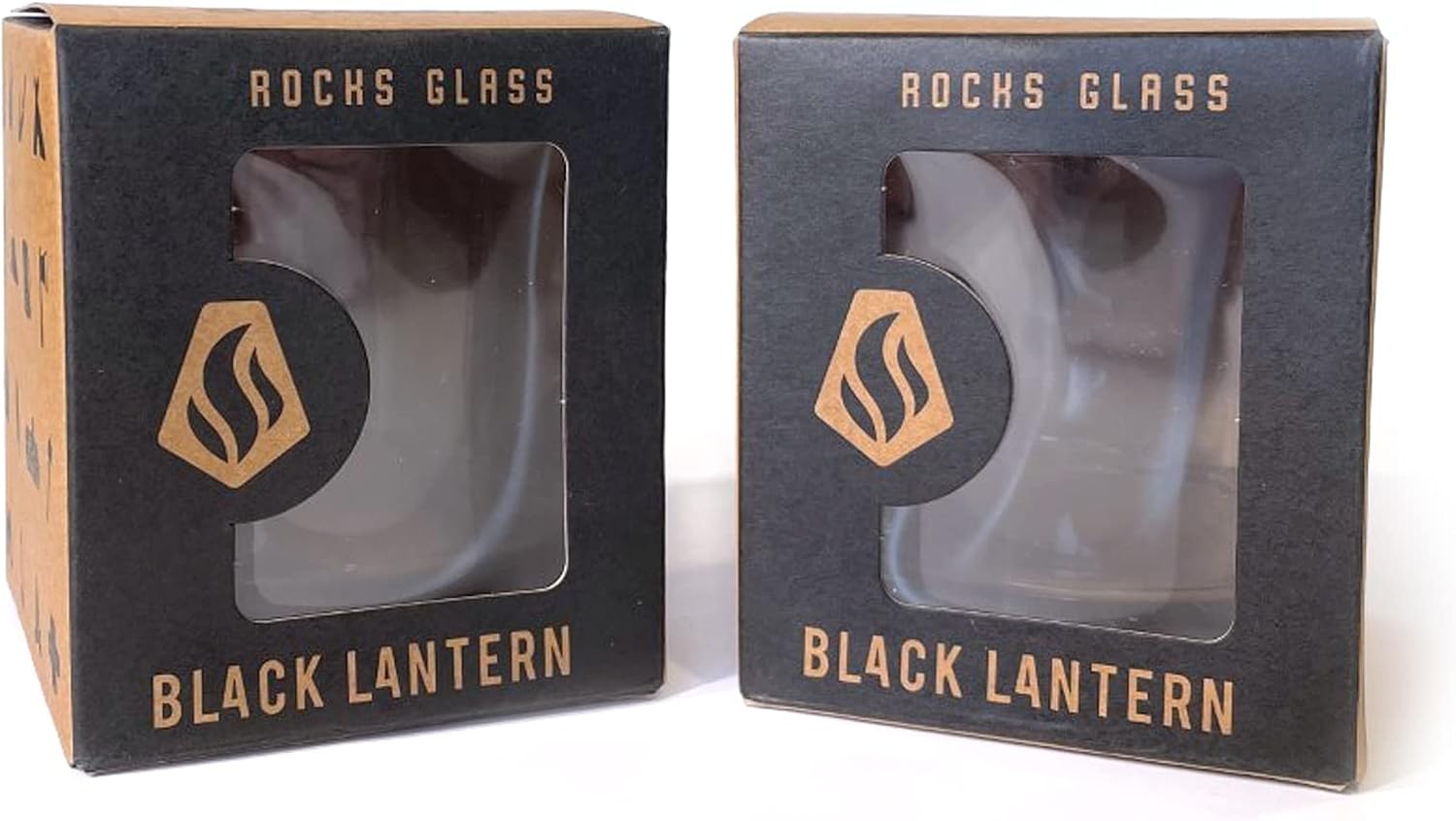 Black Lantern Set of 4 Whiskey Glasses - Nature Themed Drinking Glasses - Set of Four 11oz. Glasses - Premium Rock Glass Set for Whisky Scotch Cocktails and Bourbon (Forest Landscape)