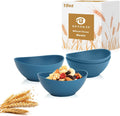 Small Dessert Bowl 5 Inch - 10 OZ Wheat Straw Bowl Unbreakable Plastic Bowls Reusable Lightweight Snack Bowls for Outdoor Microwave and Dishwasher Safe - Blue