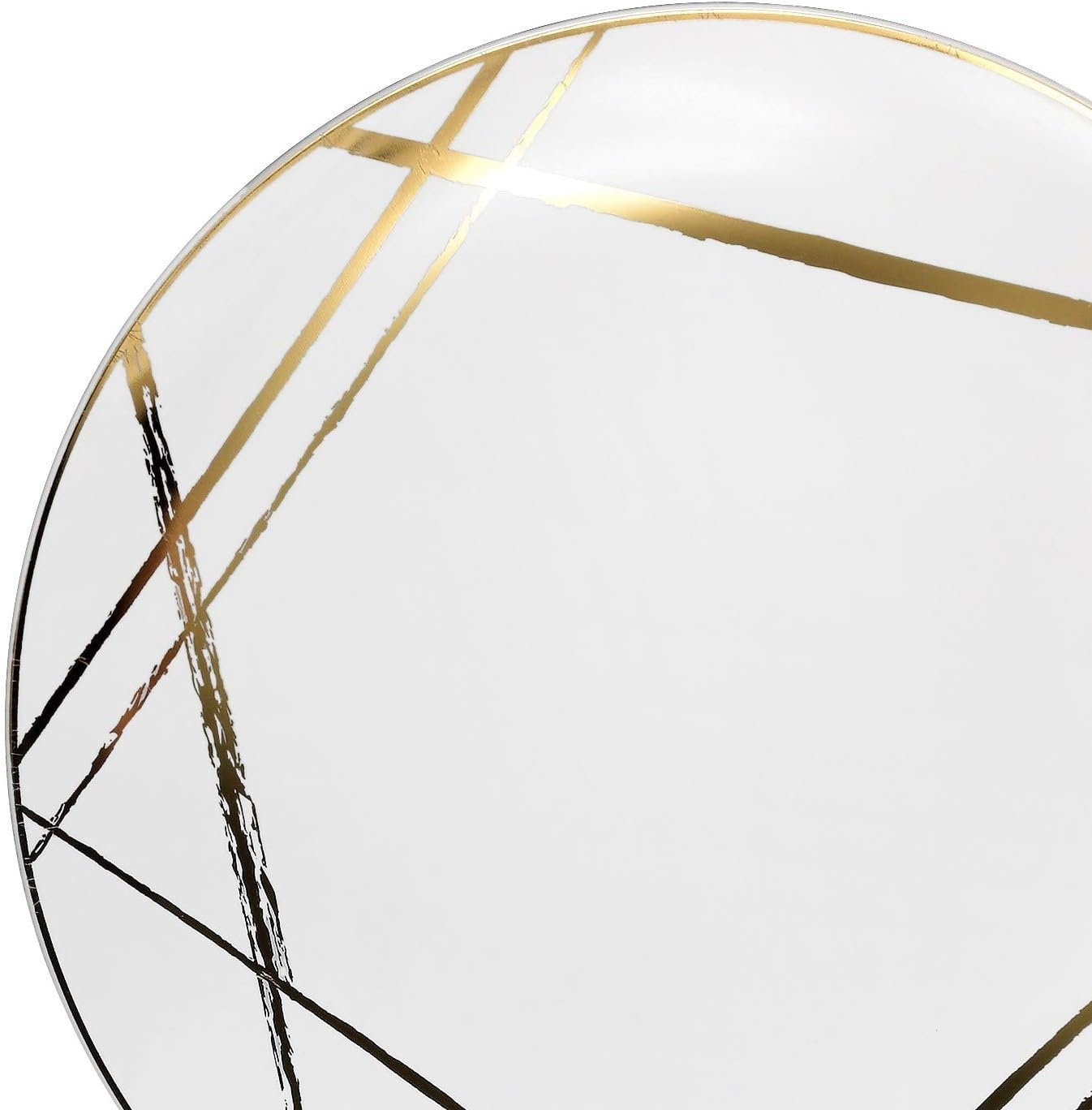 " OCCASIONS " 120 Plates Pack,(60 Guests) Premium Wedding Party Disposable Plastic Plates Set -60 x 10.25'' Dinner + 60 x 7.5'' Salad/Dessert (Monet, White & Gold)