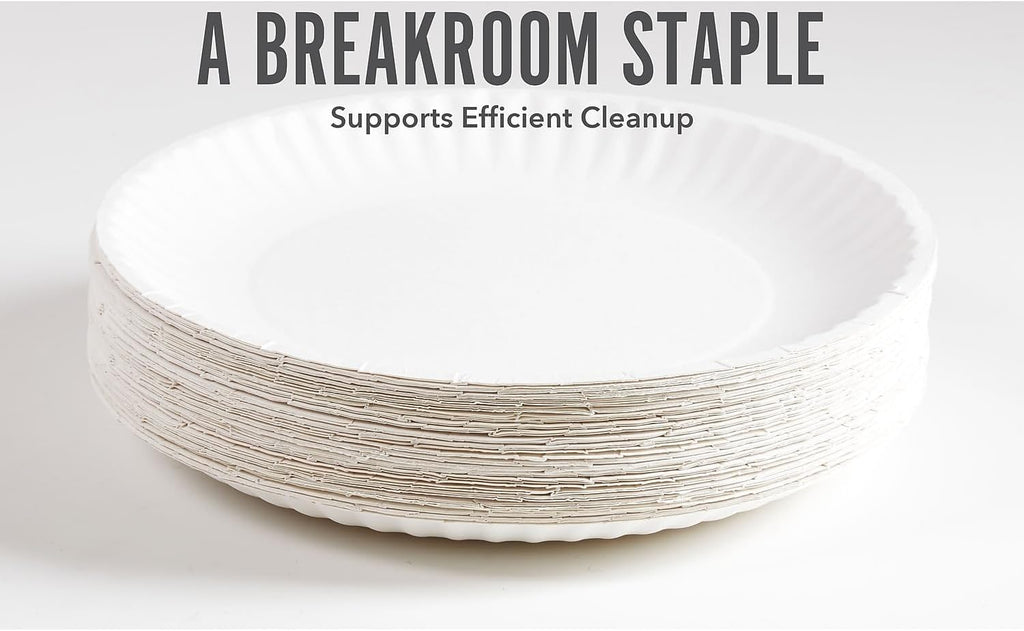 Perk Staples Paper Plates, 9 Inch, Disposable For Everyday Meals, Kitc ...