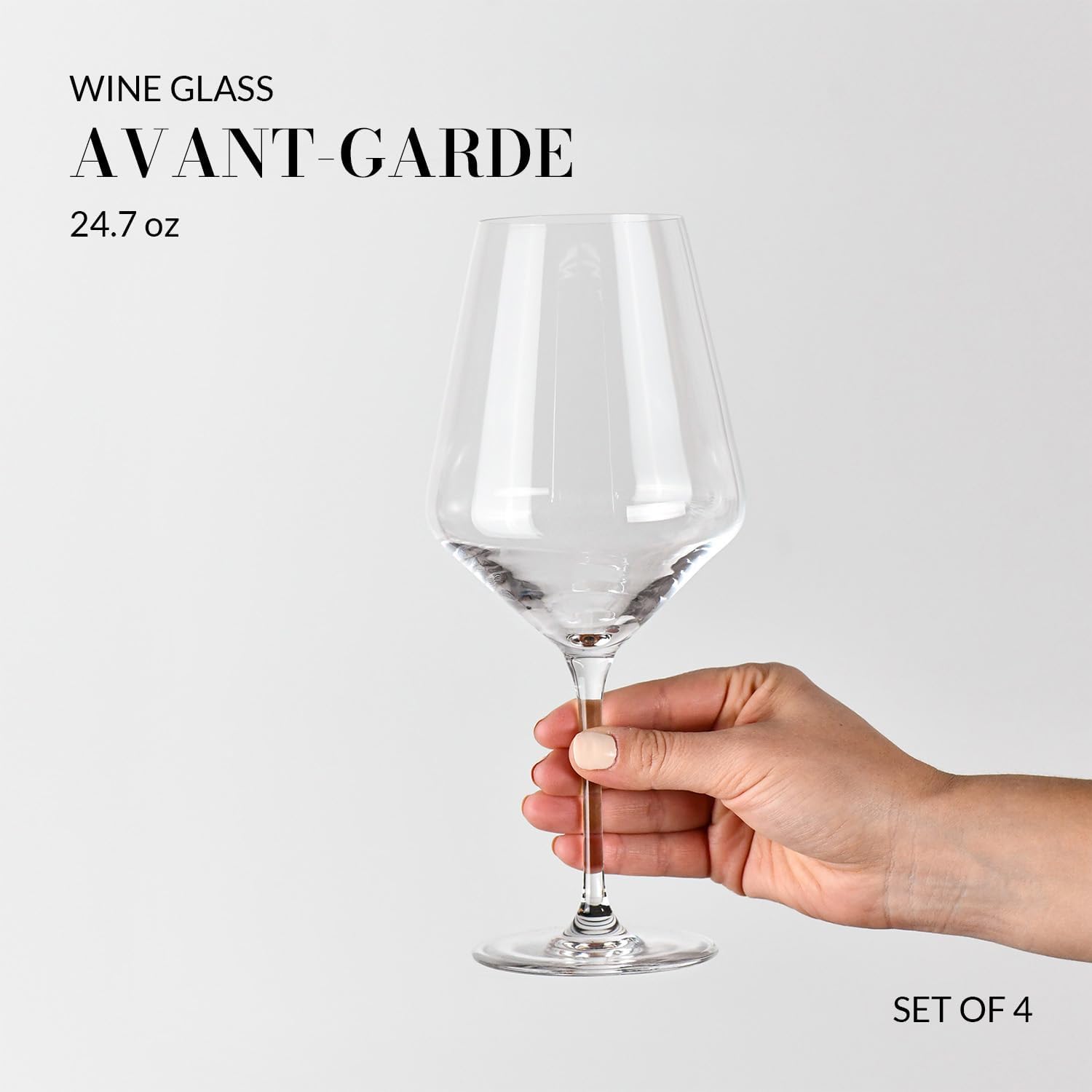 Krosno Crystal Red Wine Glasses | Set of 4 | 24.7 oz | Avant-garde Collection | Ideal for Home, Restaurant and Party | Dishwasher Safe | Lead-Free Crystal Glass