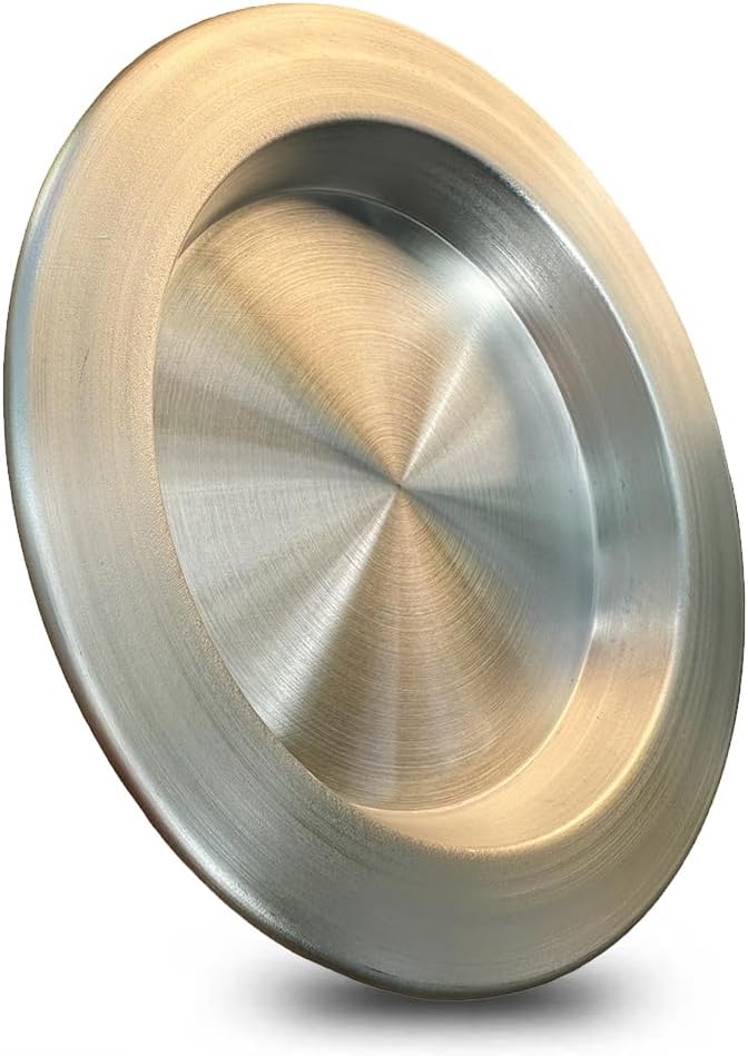 Kunefe Plate - Cooking and Serving Plates for Shredded Kadaifi, kunafa knafe knafeh Phyllo, Fillo Dough Pan - Set of 3 Silver Color Aluminum Pans (Compatible for frozen kunefe)