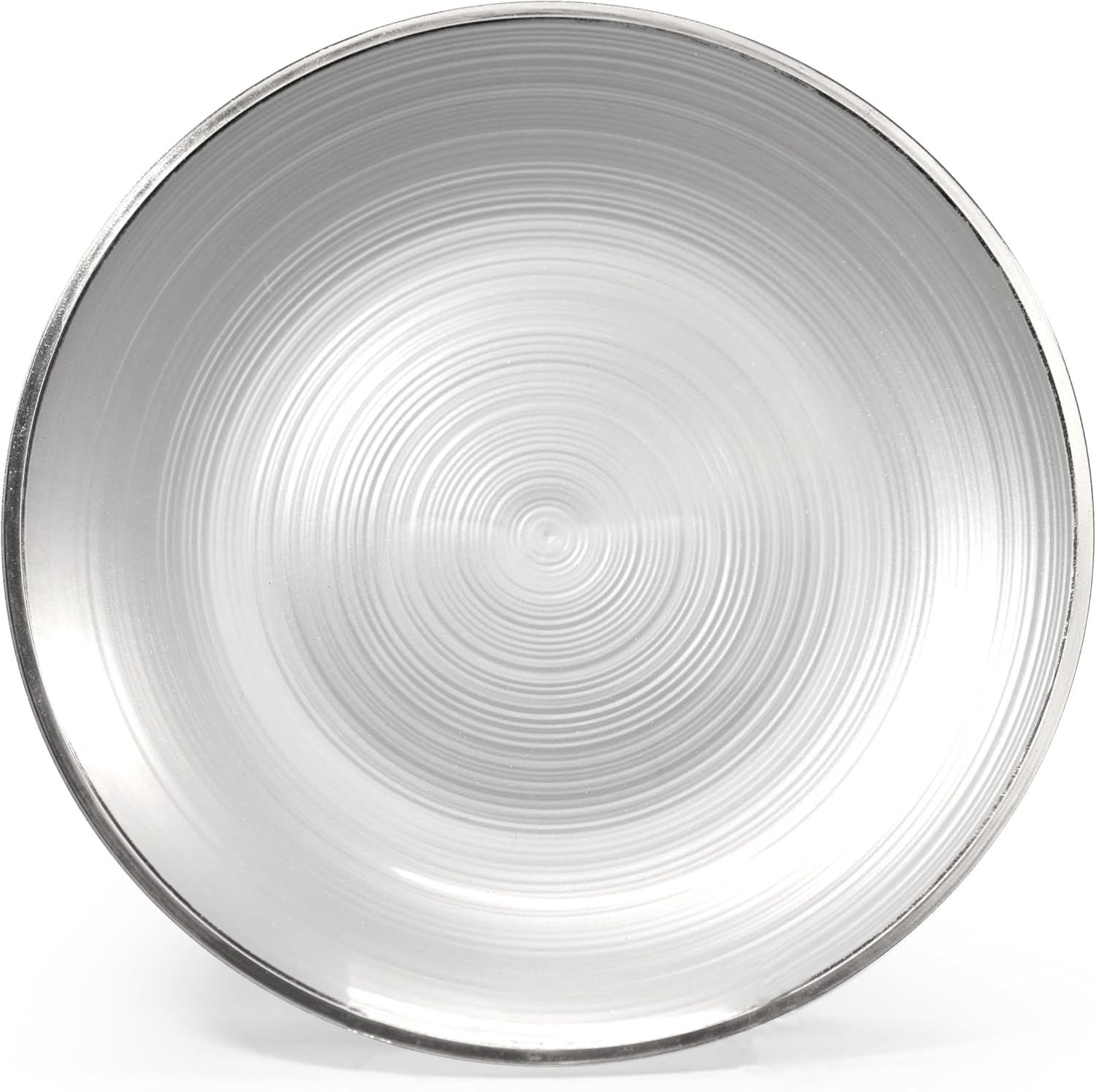 " OCCASIONS " 120 Plates Pack,(60 Guests) Premium Wedding Party Disposable Plastic Plates Set -60 x 10'' Dinner + 60 x 7'' Salad/Dessert (Belize in White Pearl & Silver)