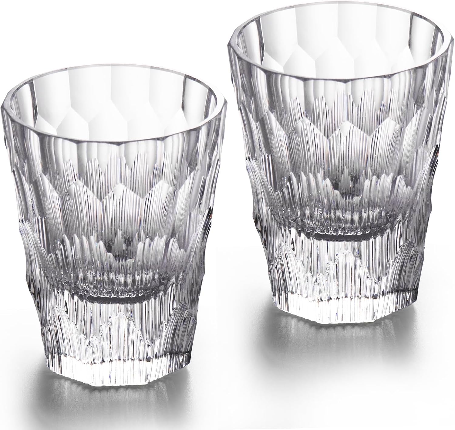 KAMMAK Crystal Whiskey Glasses Set of 2, Handcrafted 6.09oz Old Fashioned Glasses Stemless, Luxury Cocktail Glasses, Hand Blown Scotch Cup for Women, Men Gift for Rocks, Bourbon, Bar Barware