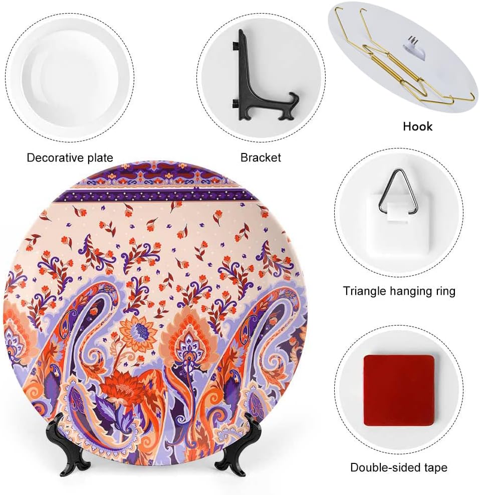 Lina Cavalieri Plate, Fornase Decorative Plate Face Makeup Plate Wall Hanging Decoration,Including Bracket and Special Spring Hook,Style-7,6inch