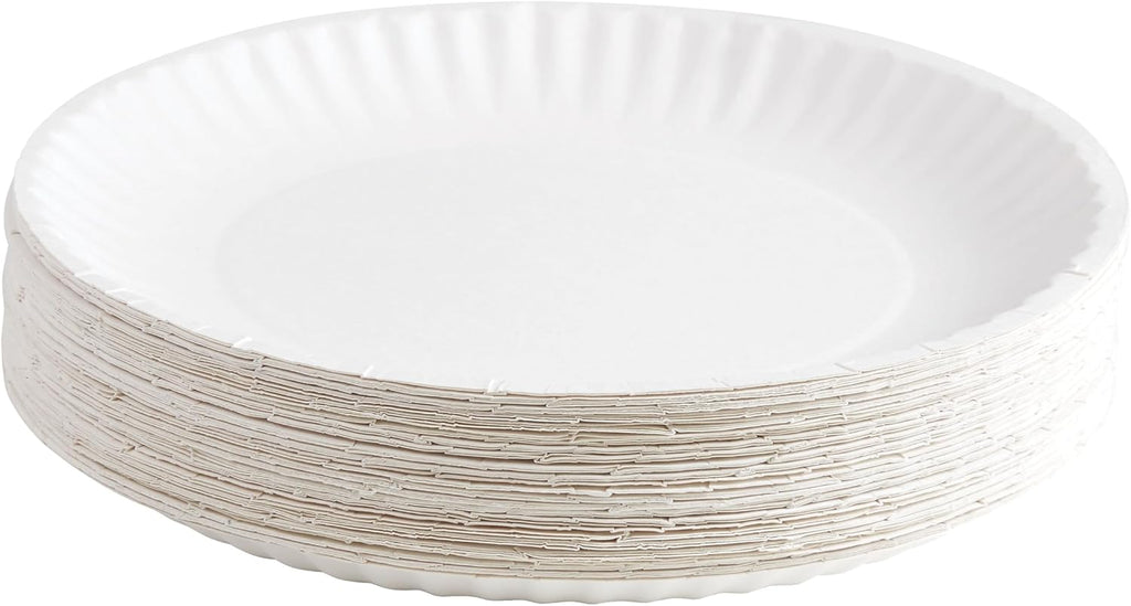 Perk Staples Paper Plates, 9 Inch, Disposable For Everyday Meals, Kitc ...