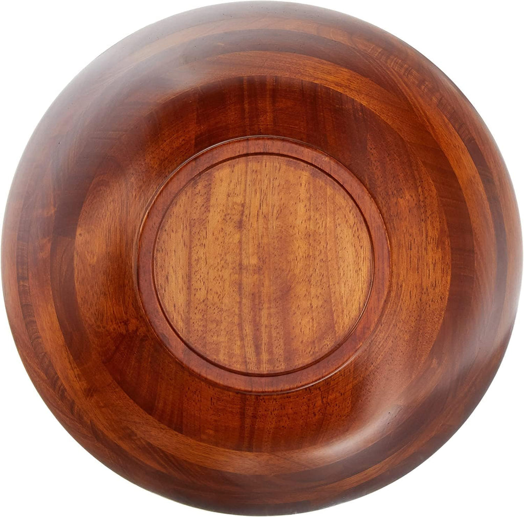 Lipper International Beechwood Cherry Finished Footed Serving Bowl for Fruits or Salads, Large, 13.75" Diameter x 5" Height, Single Bowl,216.41 fluid ounce