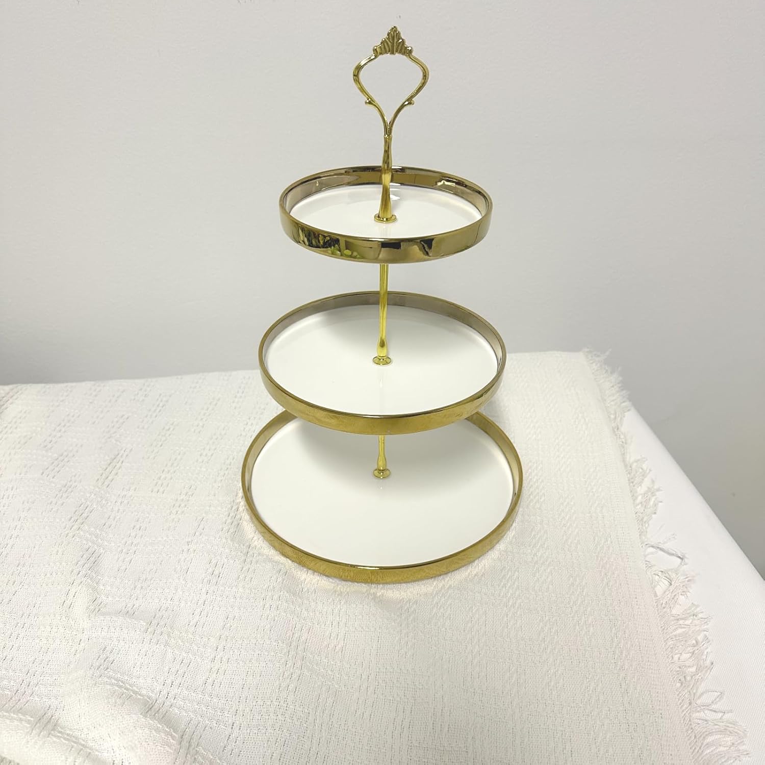 3 Tier Ceramic Cake Stand Cake Stands White Ceramic Cupcake Holder Dessert Display Plate Decor Serving Platter for Party Wedding Birthday Baby Shower Celebration Home