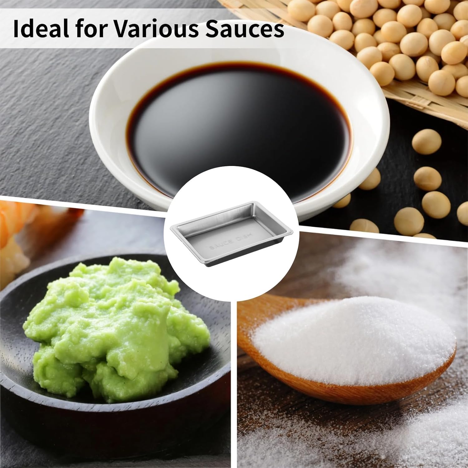 200 Pcs Disposable Soy Sauce Dish, Sushi Sauce Trays, Plastic Dipping Bowls, Stackable Appetizer Pinch Bowls, Single-Use Condiment Serving Plates for BBQ, Home, Party, Restaurant, Catering