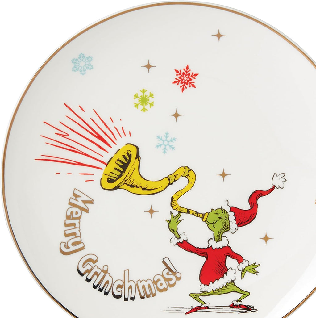 Lenox 894166 Merry Grinchmas 4-Piece Assorted Accent Plate Set, Christmas Drinkware, Holiday Hosting