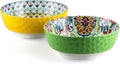 HENXFEN LEAD Large Salad Bowl Sets for Serving Pho, Ramen, Soup, Fruit, Snacks - 48 Oz Big Ceramic Bowls for Family, Kitchen Cooking, Dinner Party - Set of 2