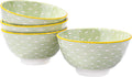 4.5" Ceramic Rice Bowl, Set of 4, Japanese Threaded Bowl, Dessert, Snack, Cereal, Rice, Kitchenware (GBL)