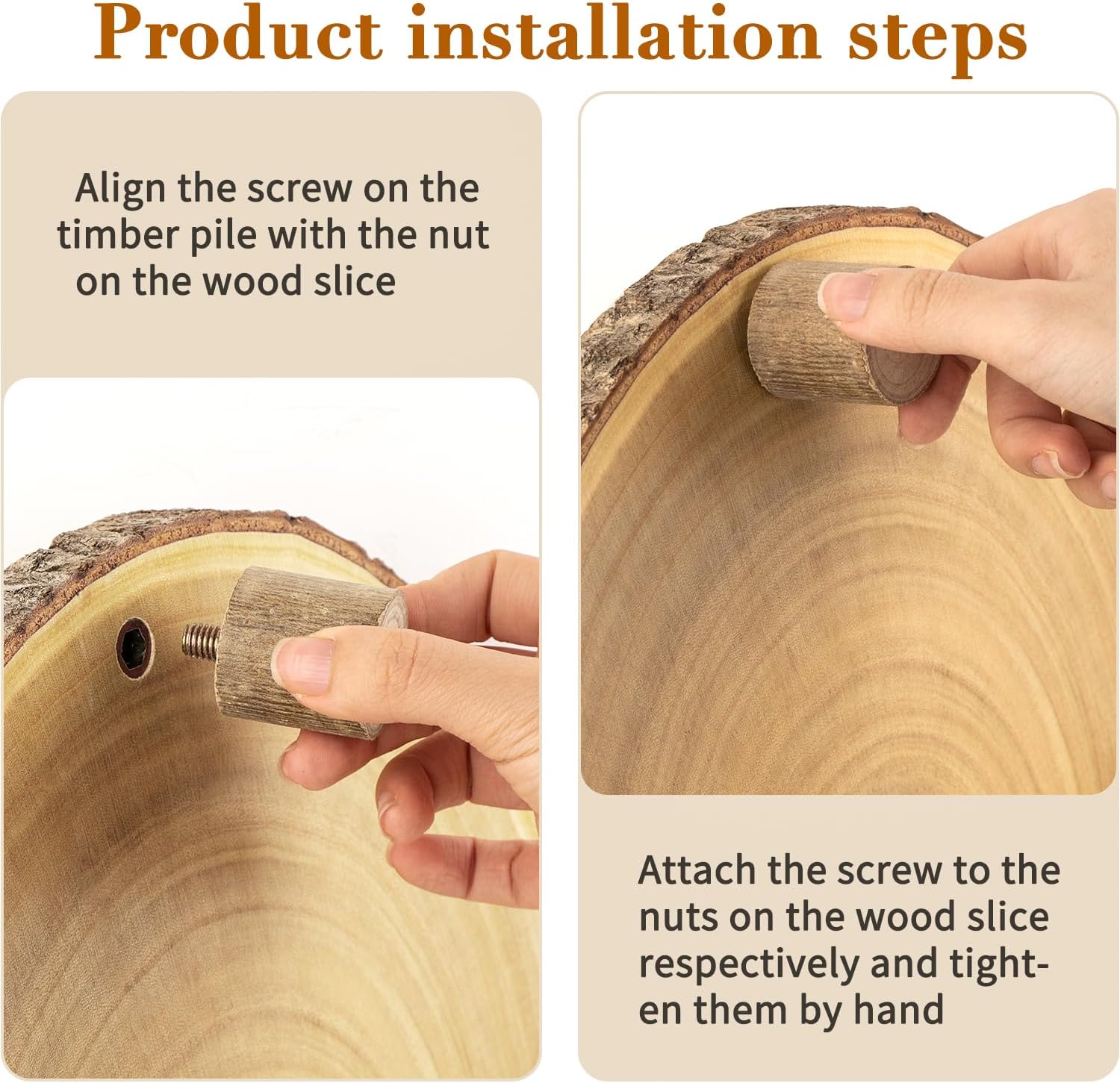 Rustic Wood Cake Stand - 11-13 Inch Wooden Slice with Legs for Elegant Wedding, Birthday, & Woodland-Themed Parties（1Pcs）