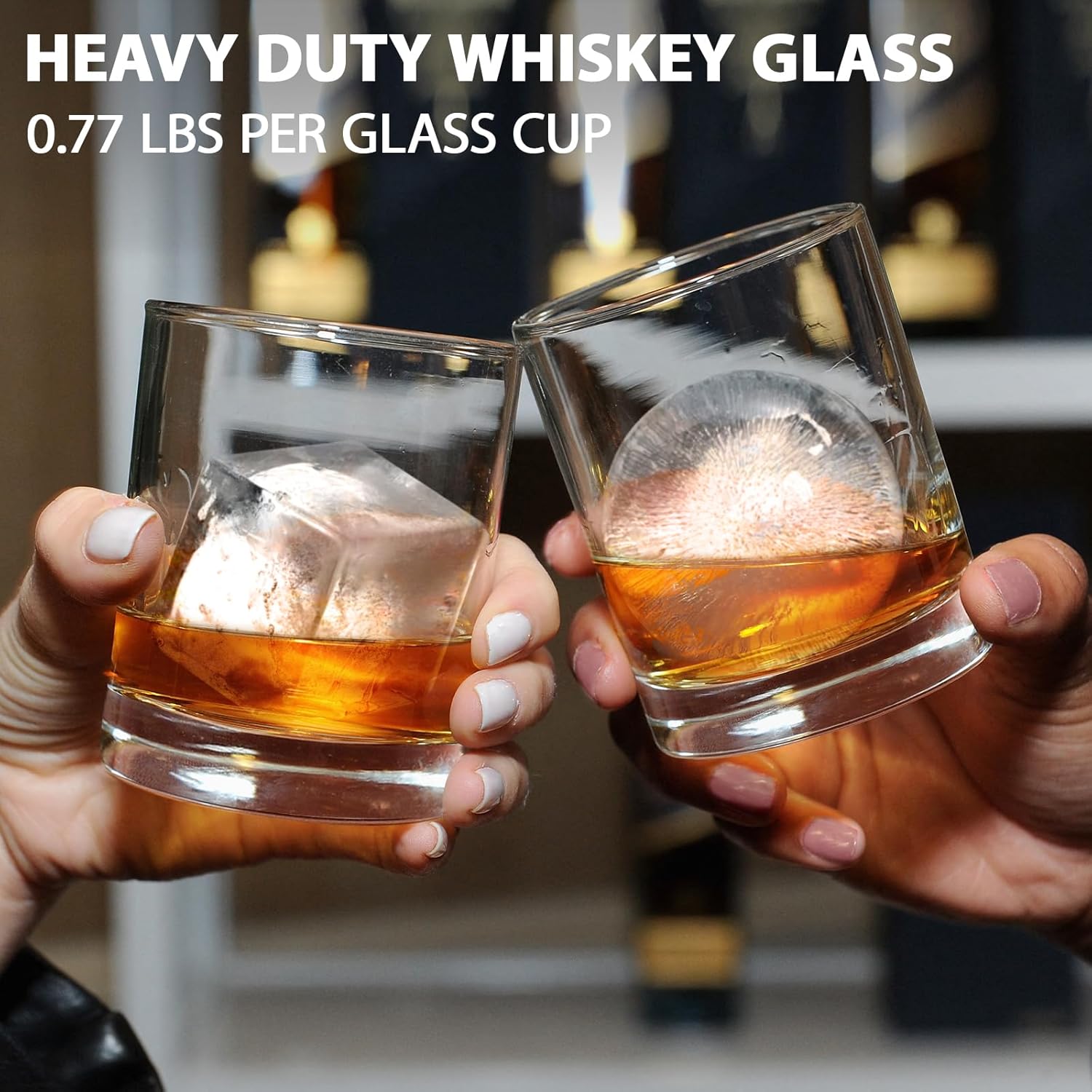 Whiskey Glasses Set of 6, 10 Oz Old Fashioned Glass Cocktail Glasses, Lowball Glasses Tumbler, Clear Glass Cups for Bourbon Whiskey Scotch Rum Juice, Whiskey Gifts for Men