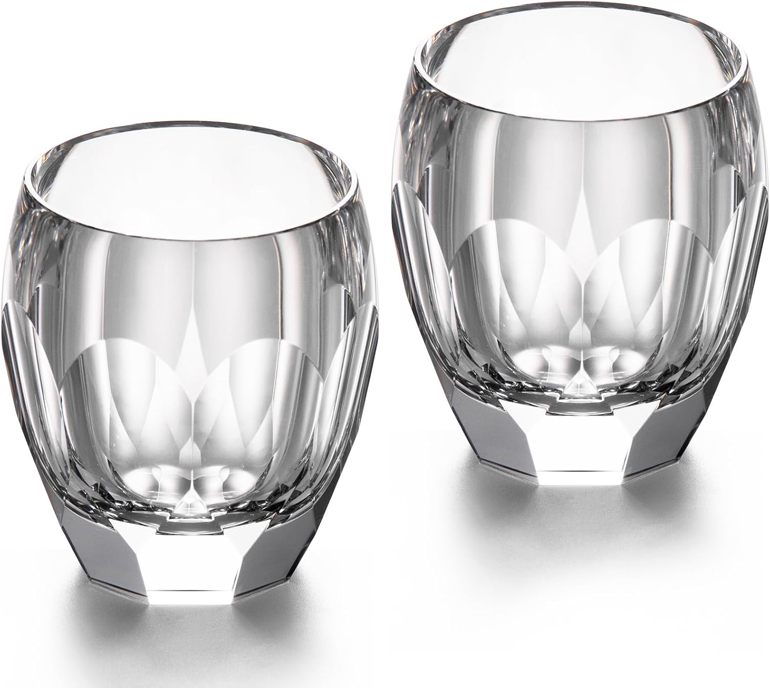 KAMMAK Crystal Whiskey Glasses Set of 2, Luxury 7.44oz Old Fashioned Glasses Stemless, Handcrafted Cocktail Glasses, Hand Blown Scotch Cup for Women, Men Gift for Bourbon Barware, Home Bar