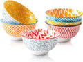 Ceramic Dessert Bowls Set - 12 Oz Small Ice Cream Bowl 4.75 Inch Cereal Bowls for Snack, Fruit, Dipping Sauce, Side Dishes - Microwave Dishwasher Safe - Set of 6 - Assorted Colors