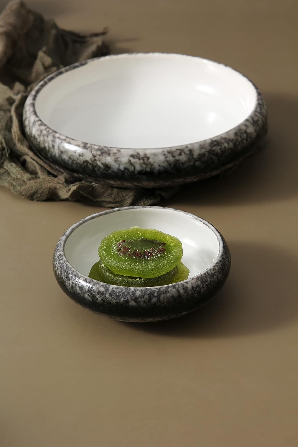 Uaral Soy Sauce Dish Sushi Dipping Bowls Pinch Bowl Stoneware Japanese Small Serving Dish Set,3.75 Inch Set of 6 (White)