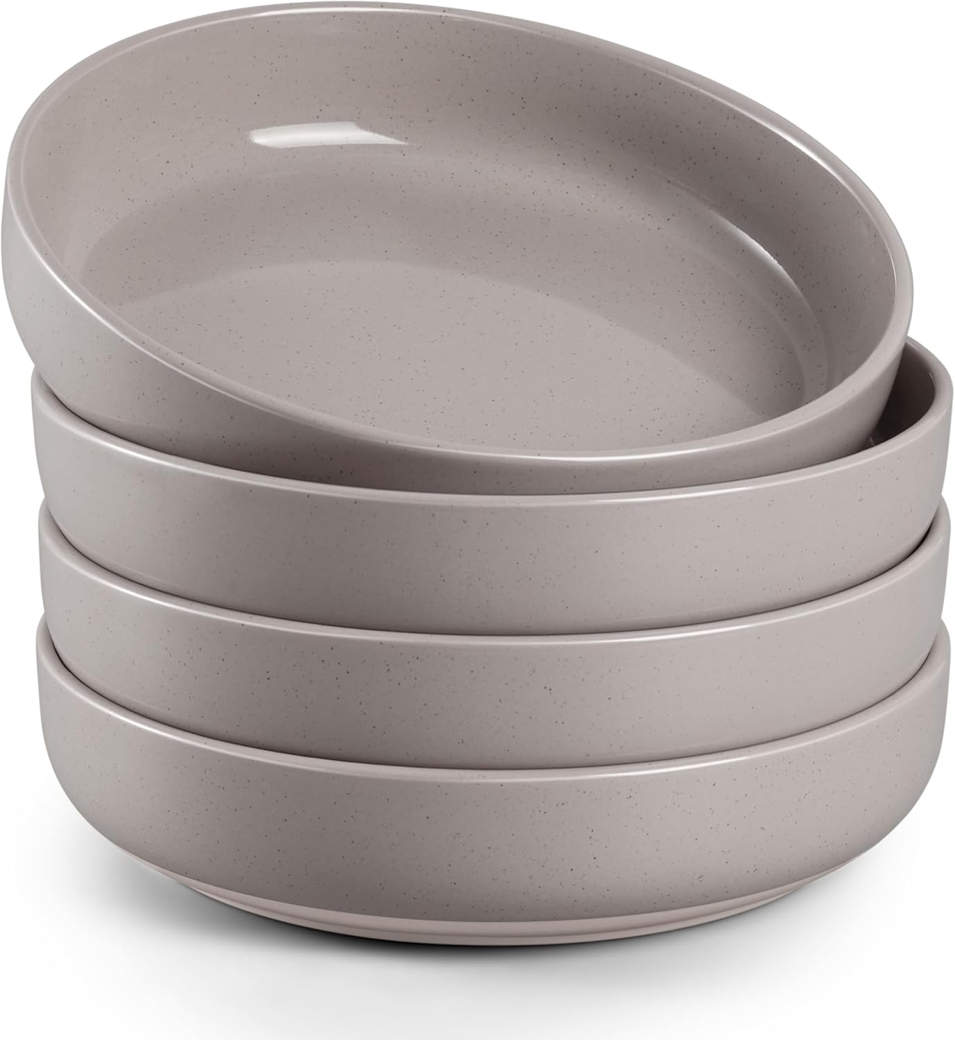HaWare Pasta Bowls Set of 4, 33oz Large Salad Bowls for Home Kitchen, Ceramic Serving Plates for Soup, Cereal, Scratch-resistant Wide and Shallow Dinner Bowl, Microwave & Dishwasher Safe, Cream Coffee