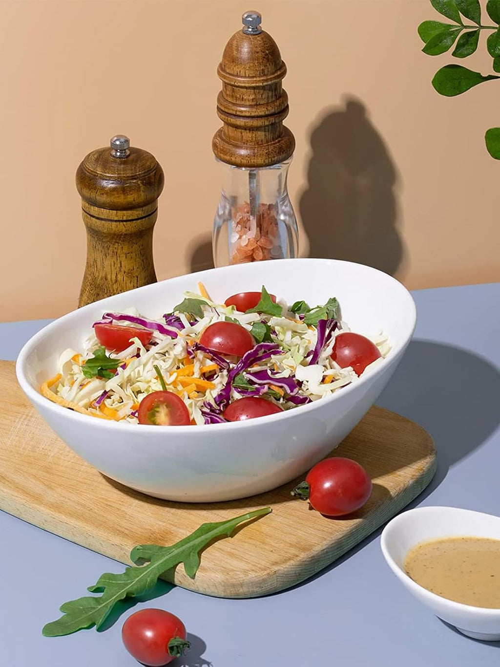 LIFVER 9" Serving Bowls for Wedding Decor, 36 OZ Porcelain Serving Dishes for Entertaining, Large Bowls Set for Soup Salad Side Dishes Pasta, Good Size for Dinner Party, Set of 4, White