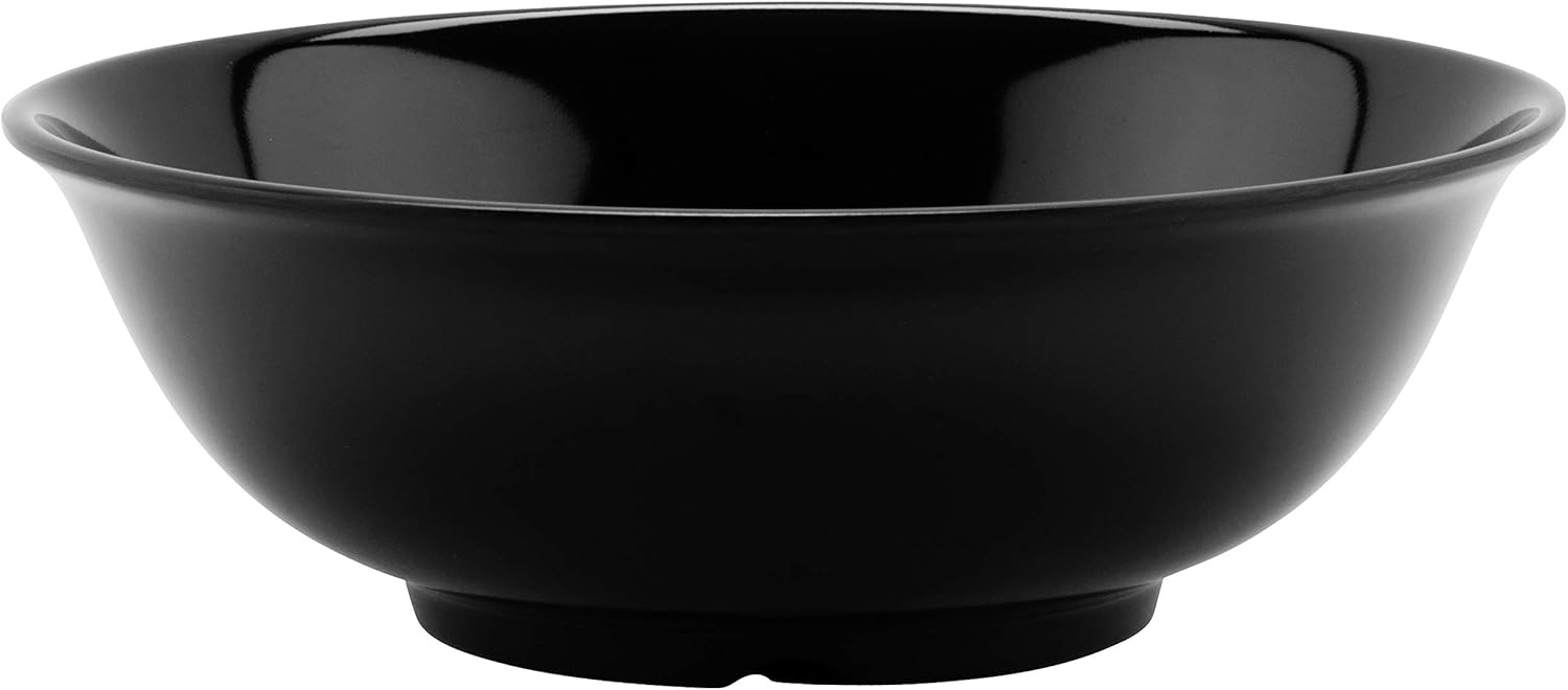 G.E.T. M-811-BK Round Melamine Serving Bowl, 1 Quart, Black (Set of 12)