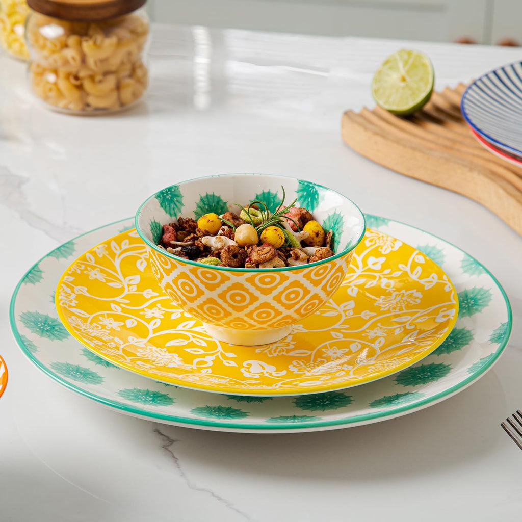 Ceramic Dessert Bowls Set - 12 Oz Small Ice Cream Bowl 4.75 Inch Cereal Bowls for Snack, Fruit, Dipping Sauce, Side Dishes - Microwave Dishwasher Safe - Set of 6 - Assorted Colors